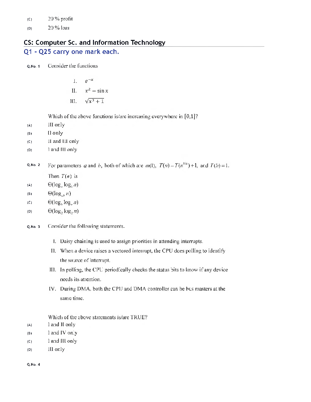 Download GATE 2020 Computer Science And Information Technology