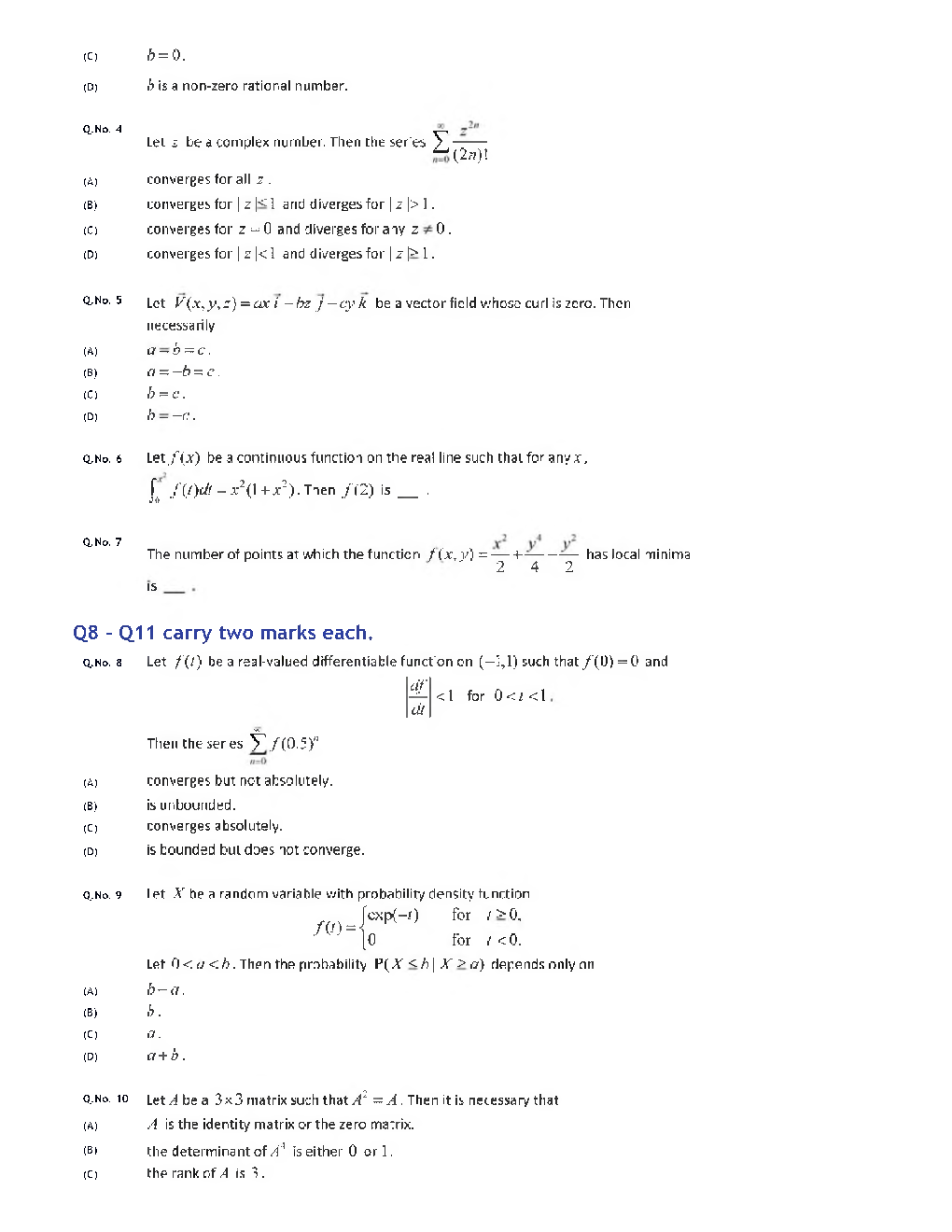 GATE 2020 Engineering Sciences Previous Year Paper With Answer - Page 5