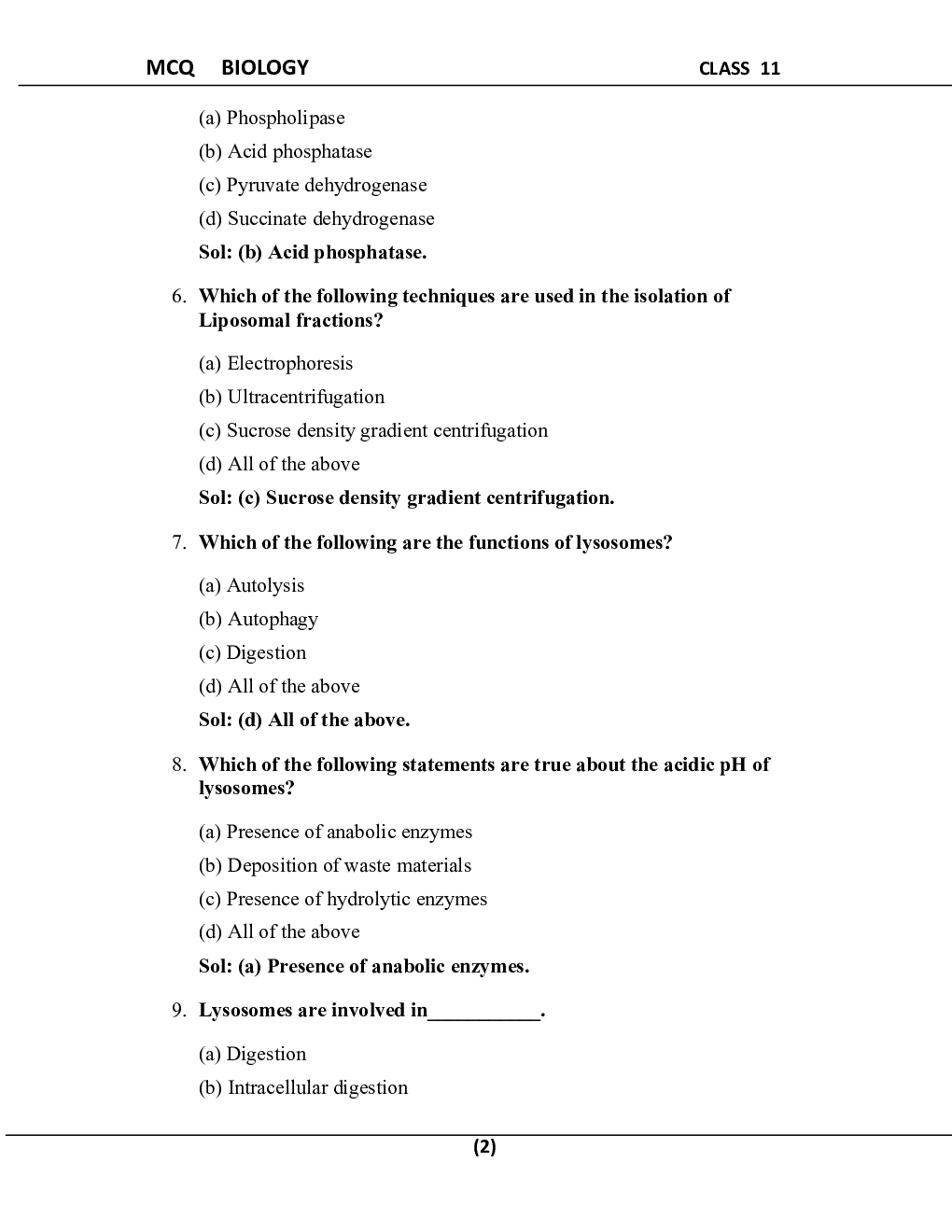 MCQ Biology For Class-11 - Page 3