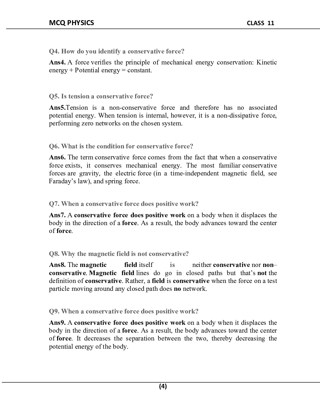 MCQ Physics For Class-11 - Page 5