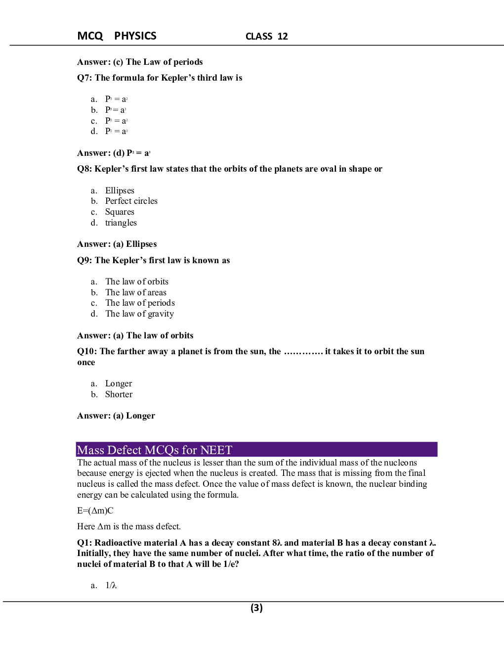 MCQ Physics For Class-12 - Page 4