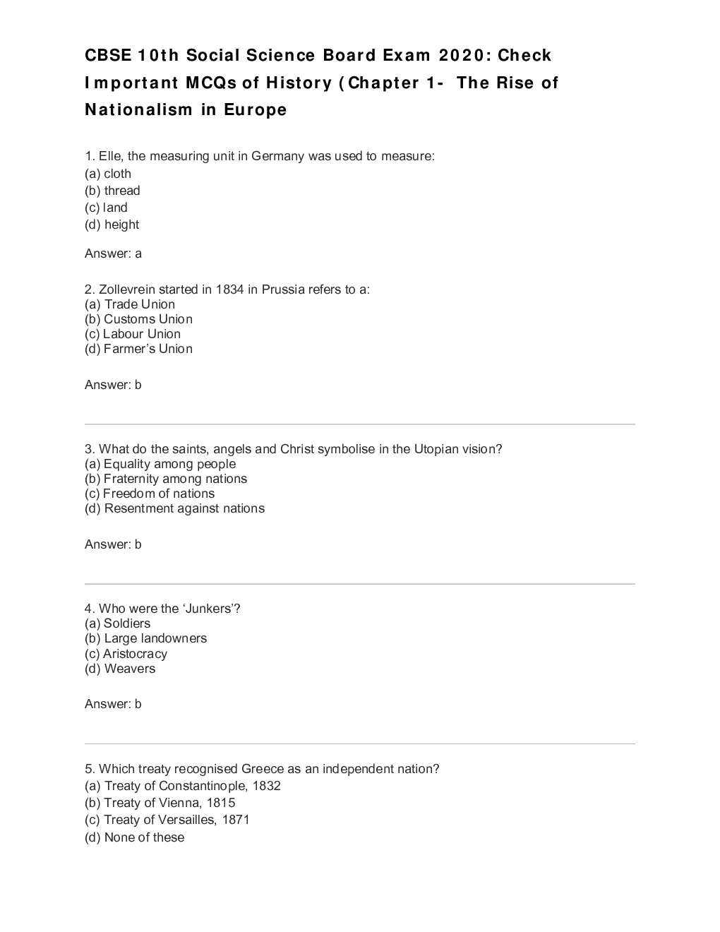 MCQ History (Political Science) For Class-10 - Page 2