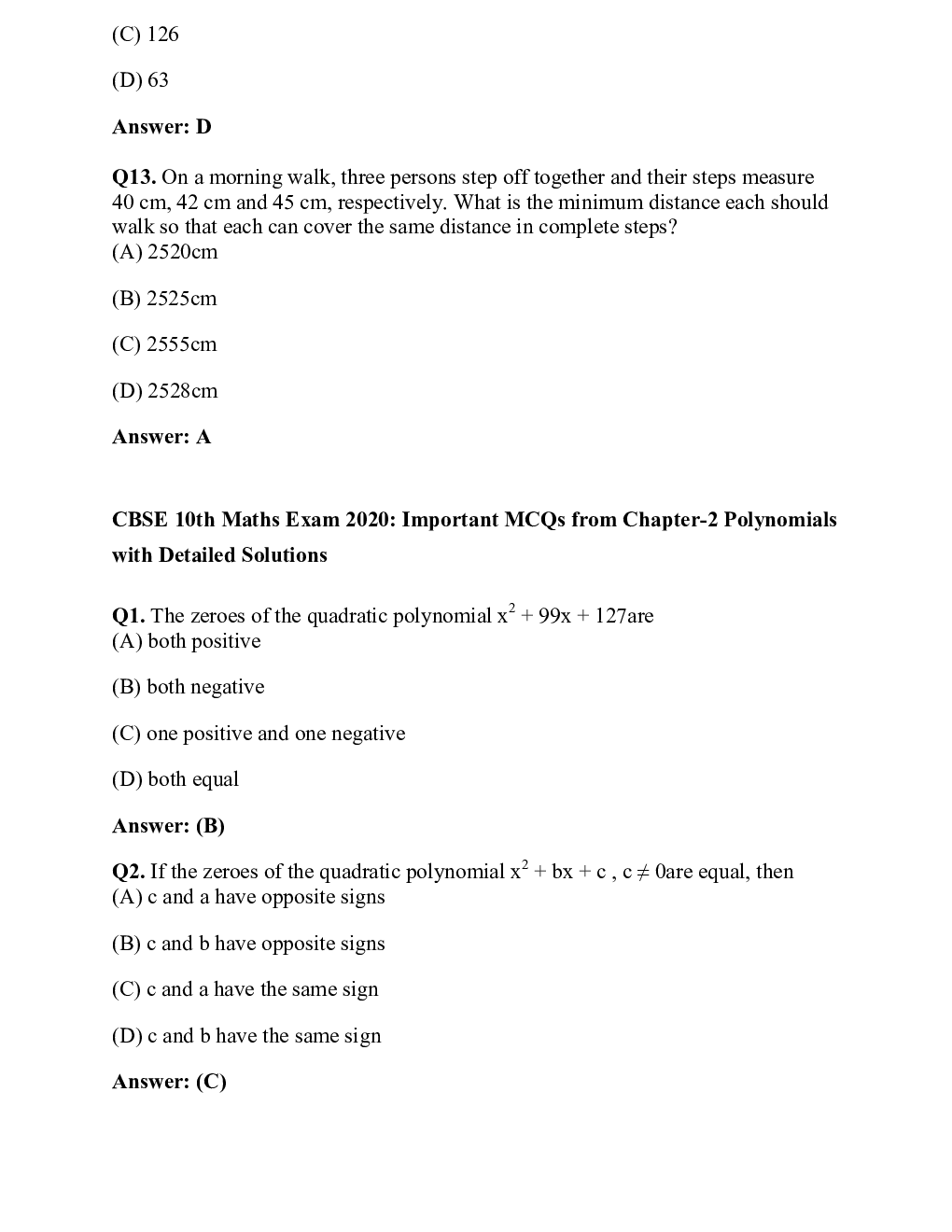 MCQ Maths For Class-10 - Page 5