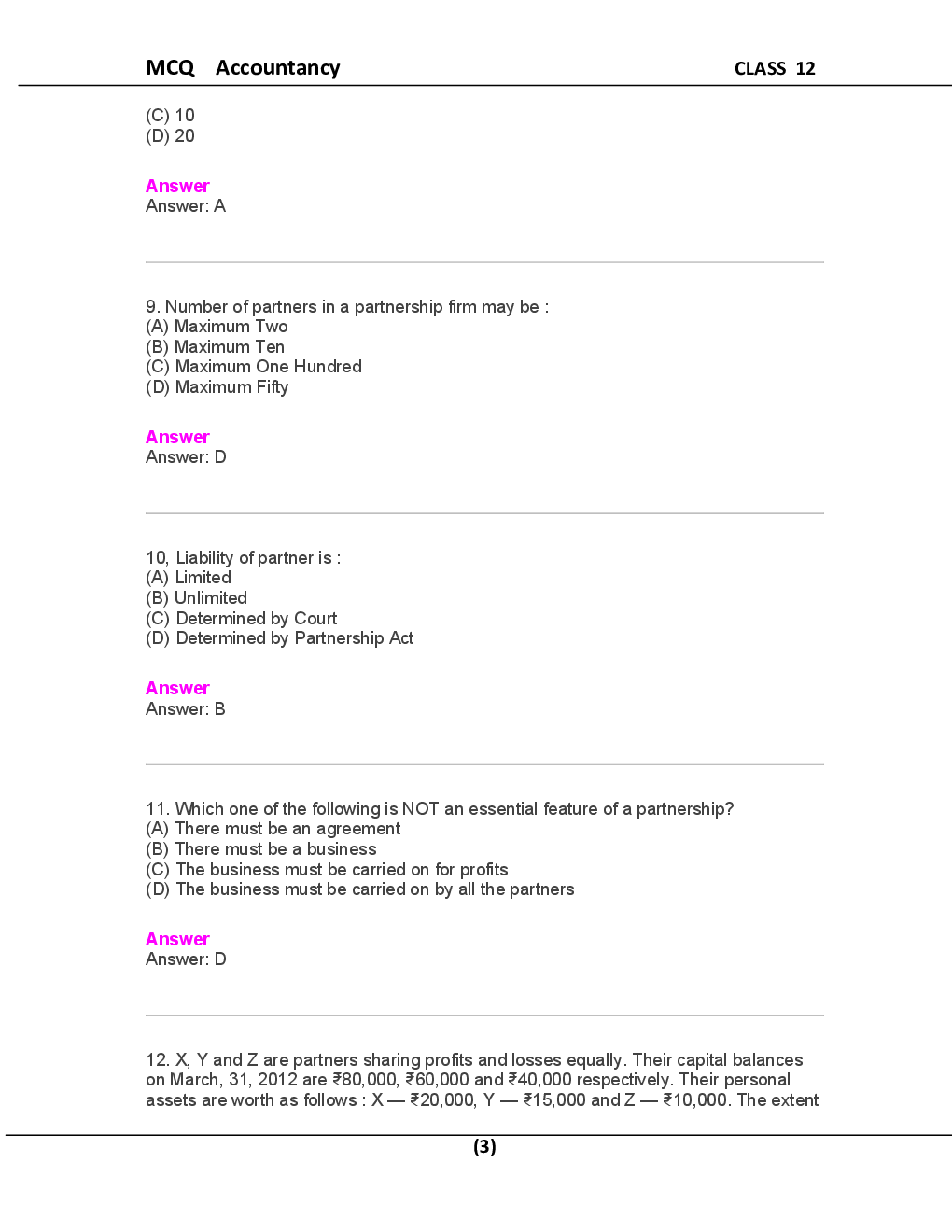 MCQ Accountancy For Class-12 - Page 4