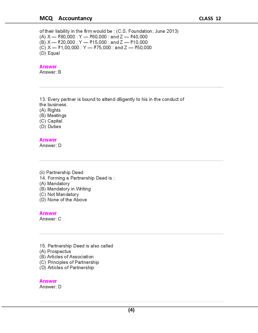MCQ Accountancy For Class-12 - Page 5