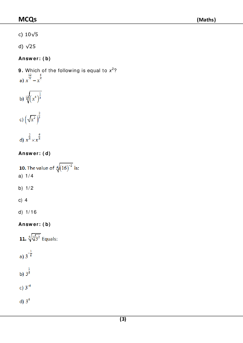 MCQ Maths For Class-9 - Page 4
