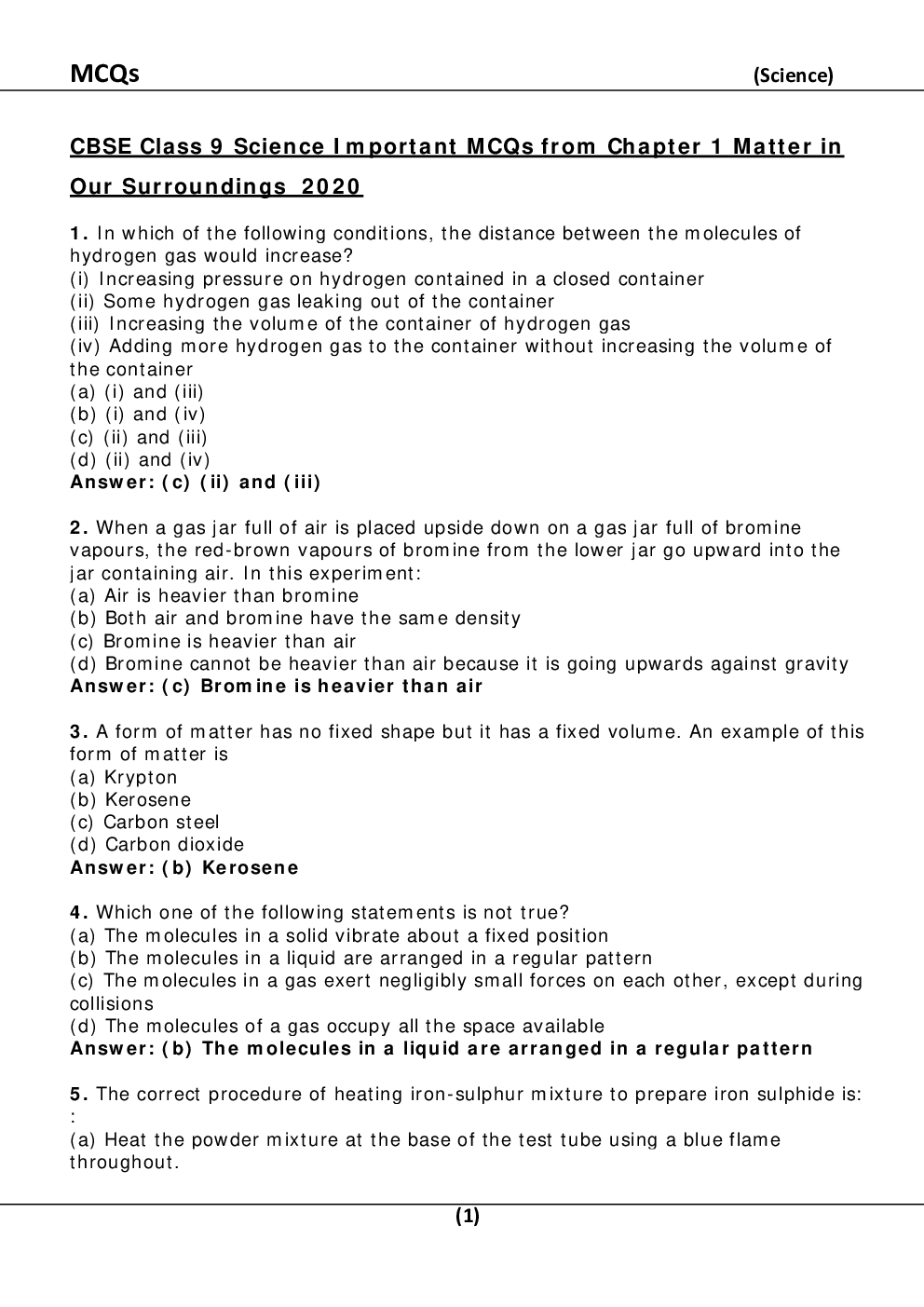 MCQ Science For Class-9 - Page 2
