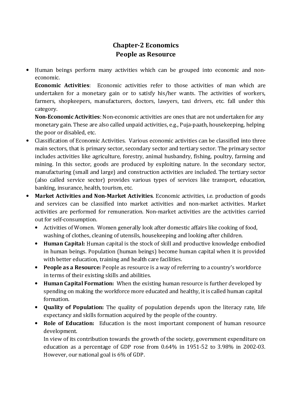 NCERT Social Science (Economics) Study Notes For Class-IX - Page 4