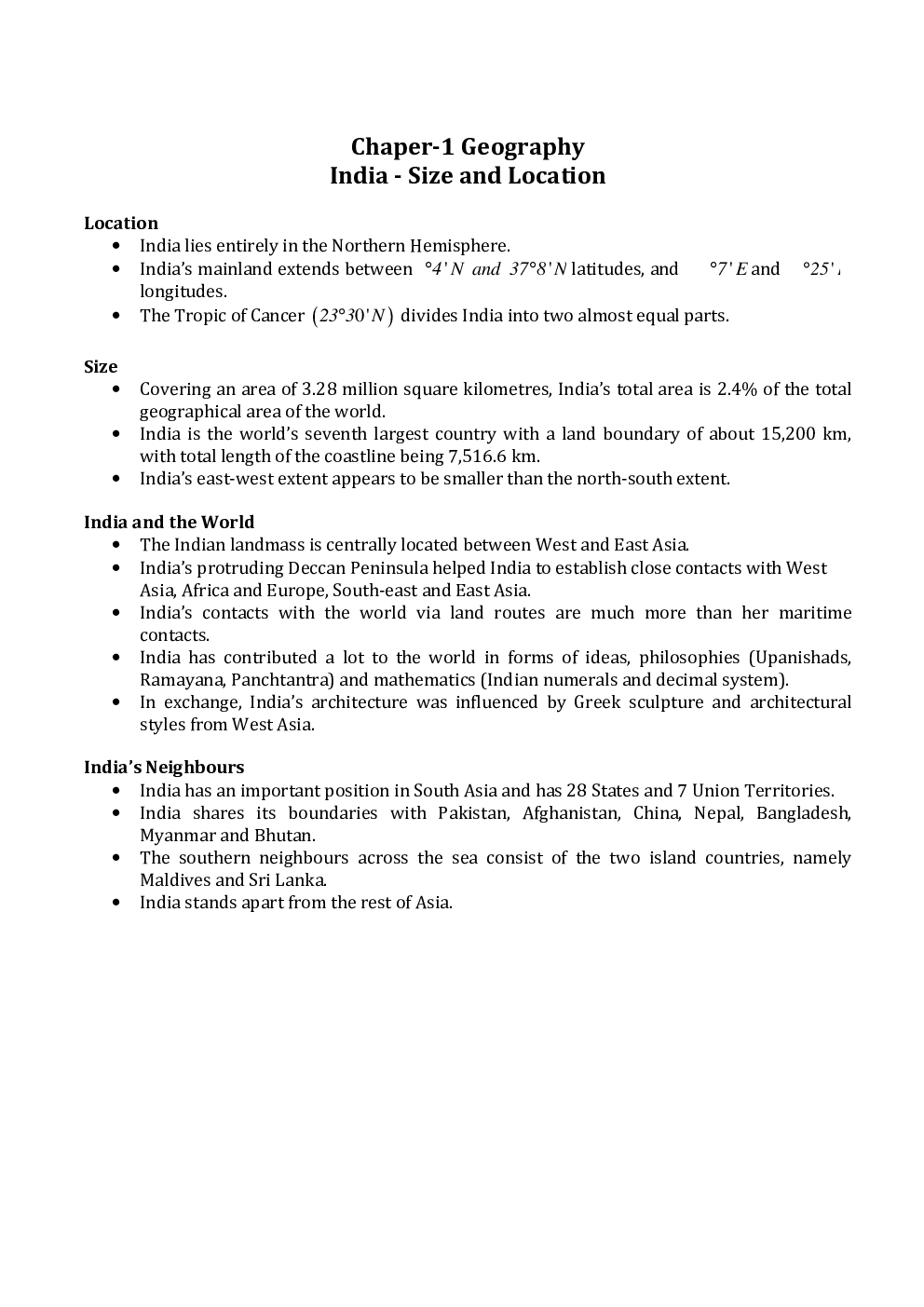 NCERT Social Science (Geography) Study Notes For Class-IX - Page 2