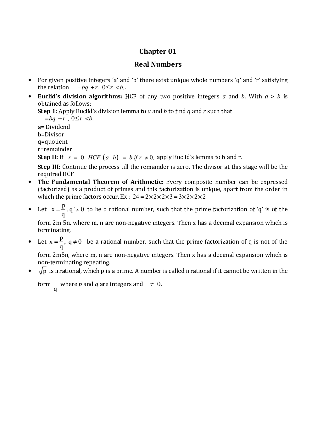NCERT Maths Study Notes For Class-X - Page 2