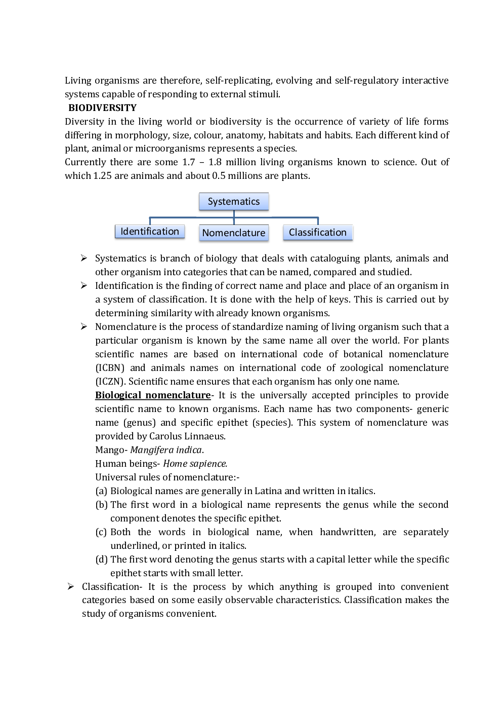 NCERT Biology Study Notes For Class-XI - Page 3