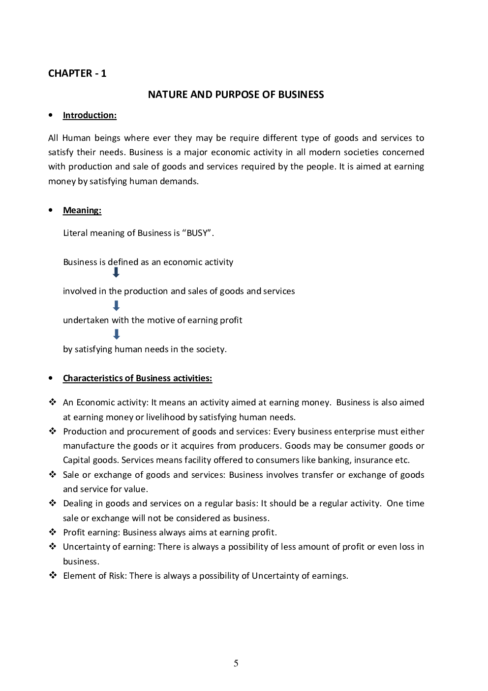 NCERT Business Studies Study Notes For Class-XI - Page 2