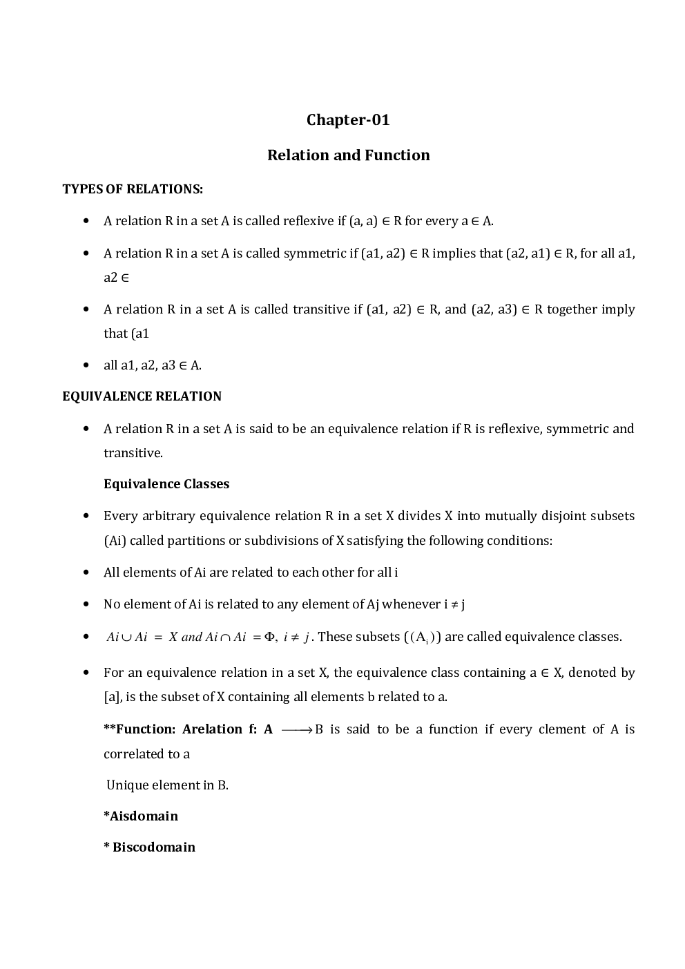 NCERT Maths Study Notes For Class-XII - Page 2