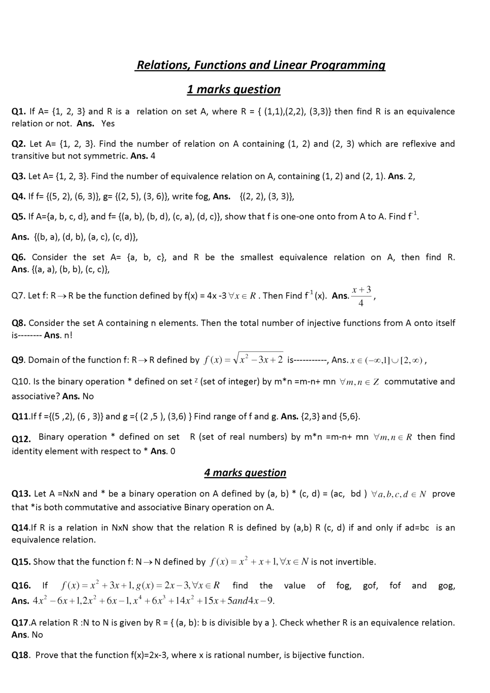 NCERT Maths Study Notes For Class-XII - Page 3