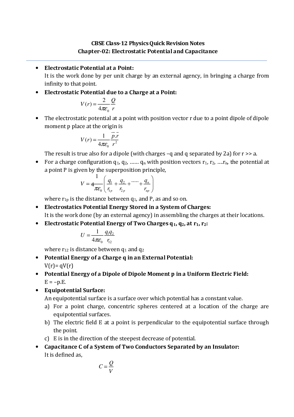 NCERT Physics Study Notes For Class-XII - Page 5