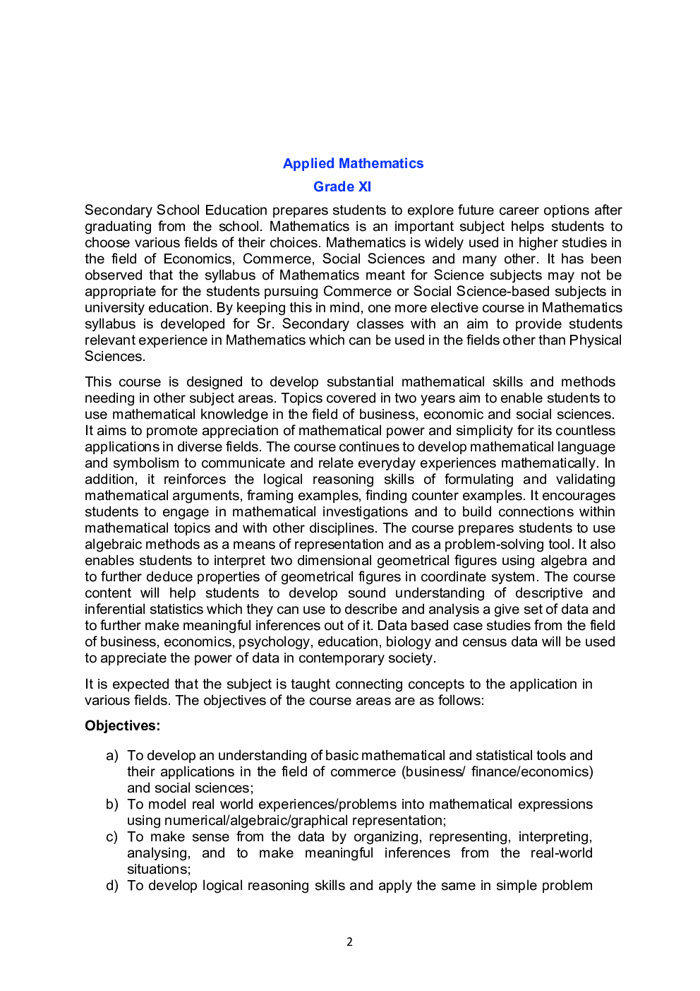 CBSE Reduced Syllabus PCM For Class-11 - Page 3