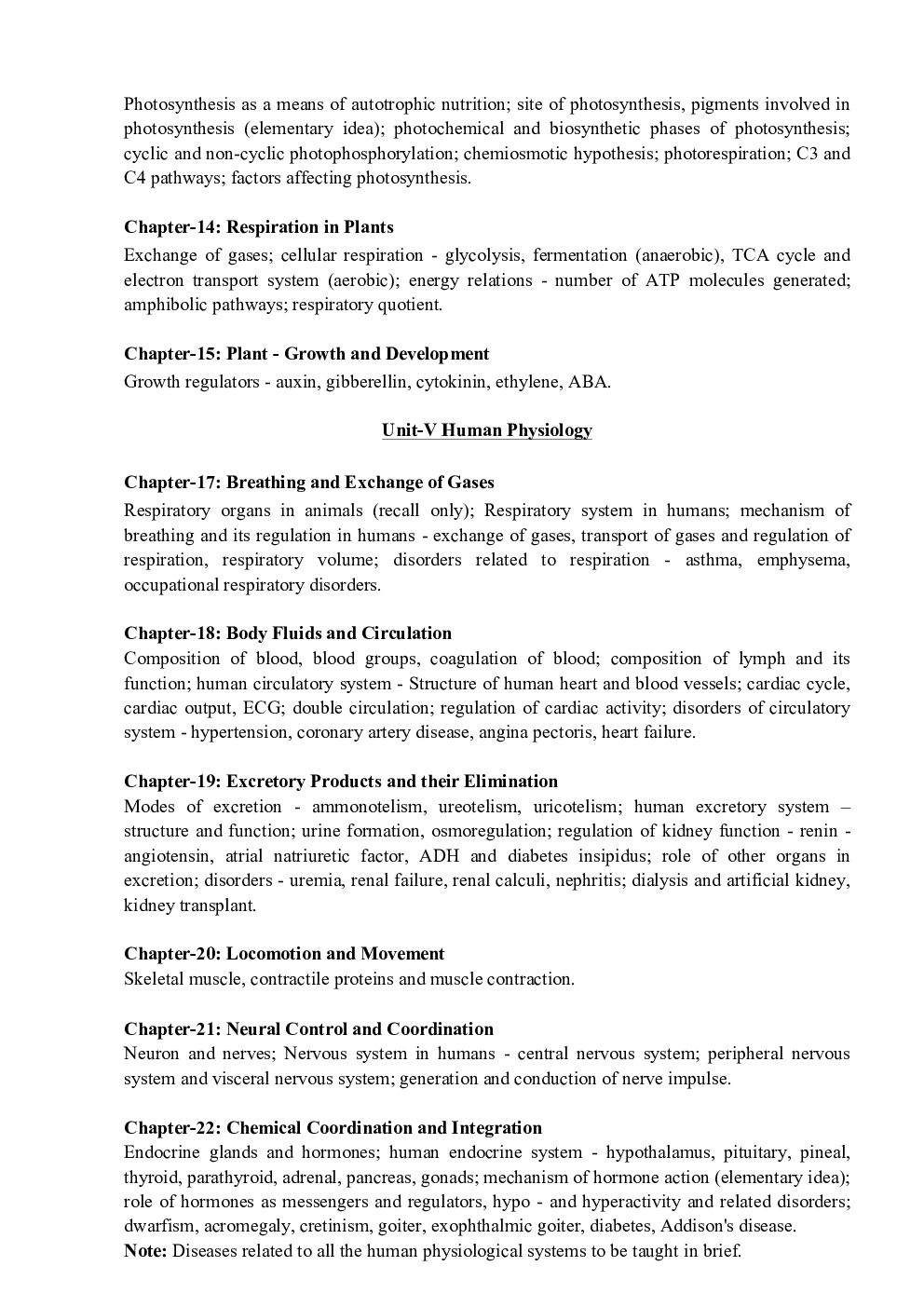 CBSE Reduced Syllabus PCB For Class-11 - Page 4