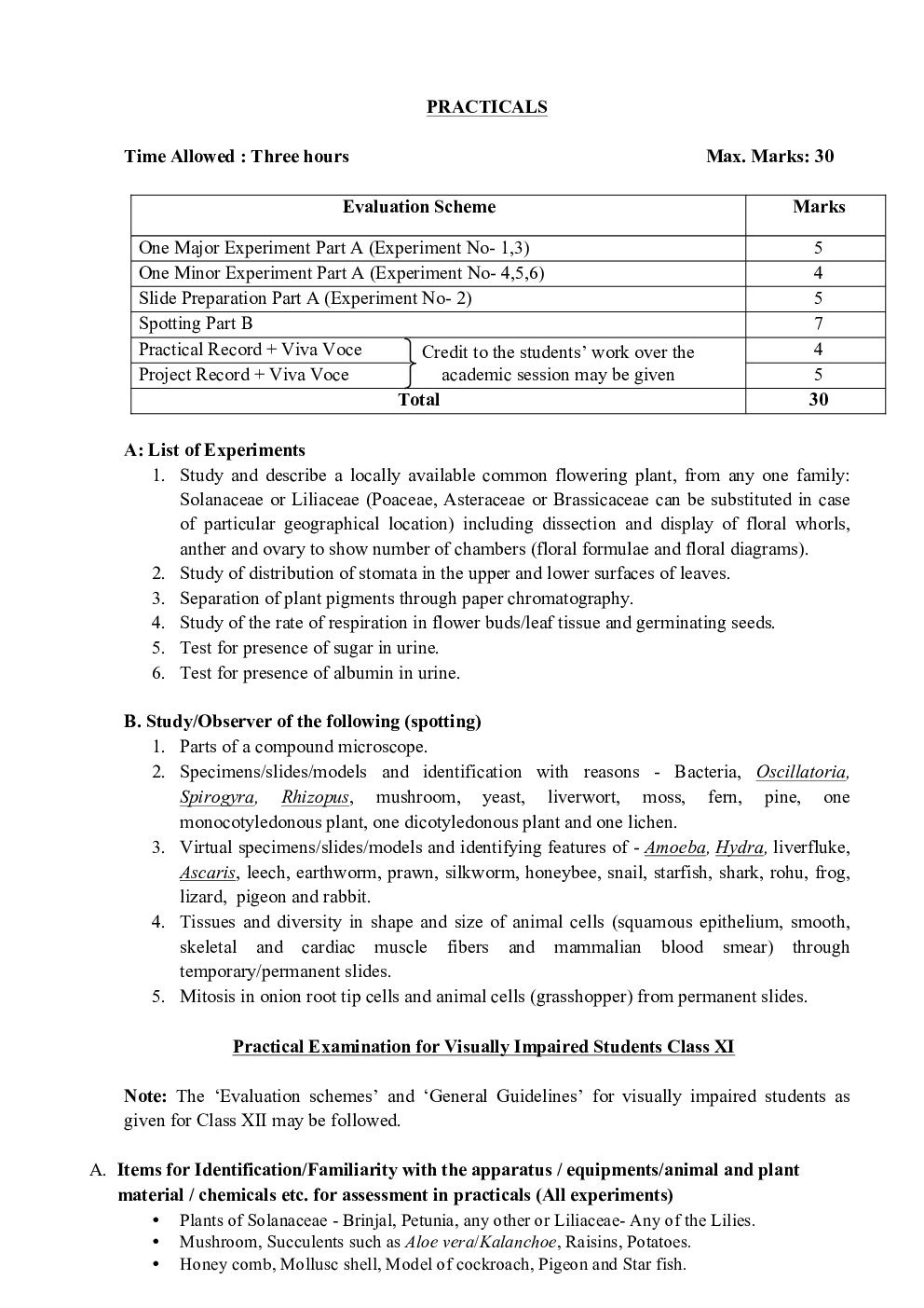 CBSE Reduced Syllabus PCB For Class-11 - Page 5