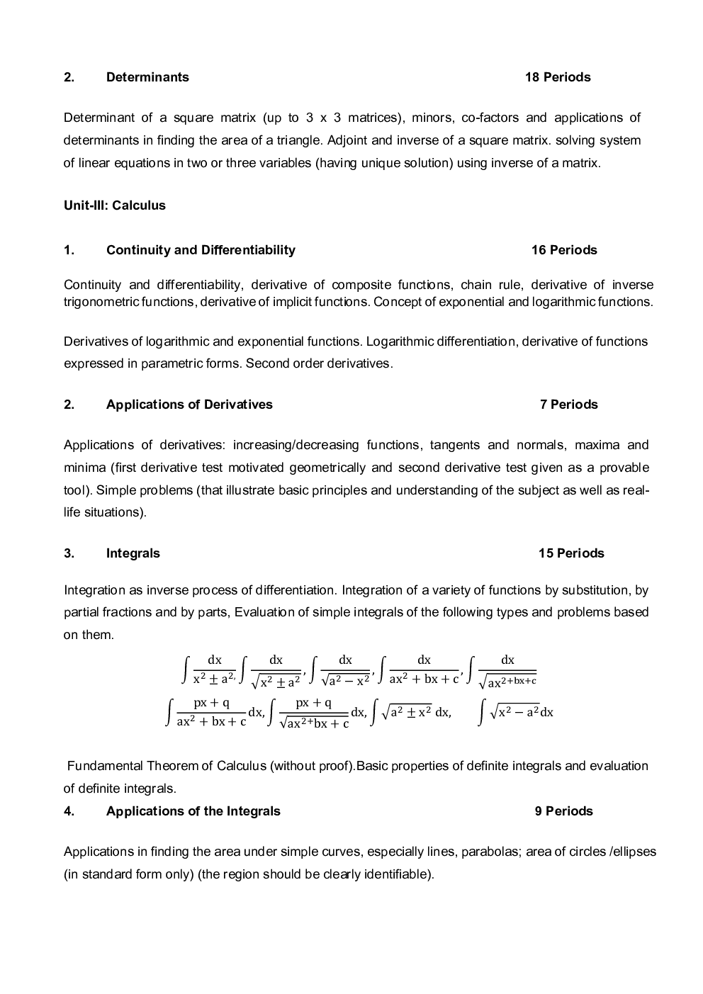 CBSE Reduced Syllabus PCM For Class-12 - Page 4