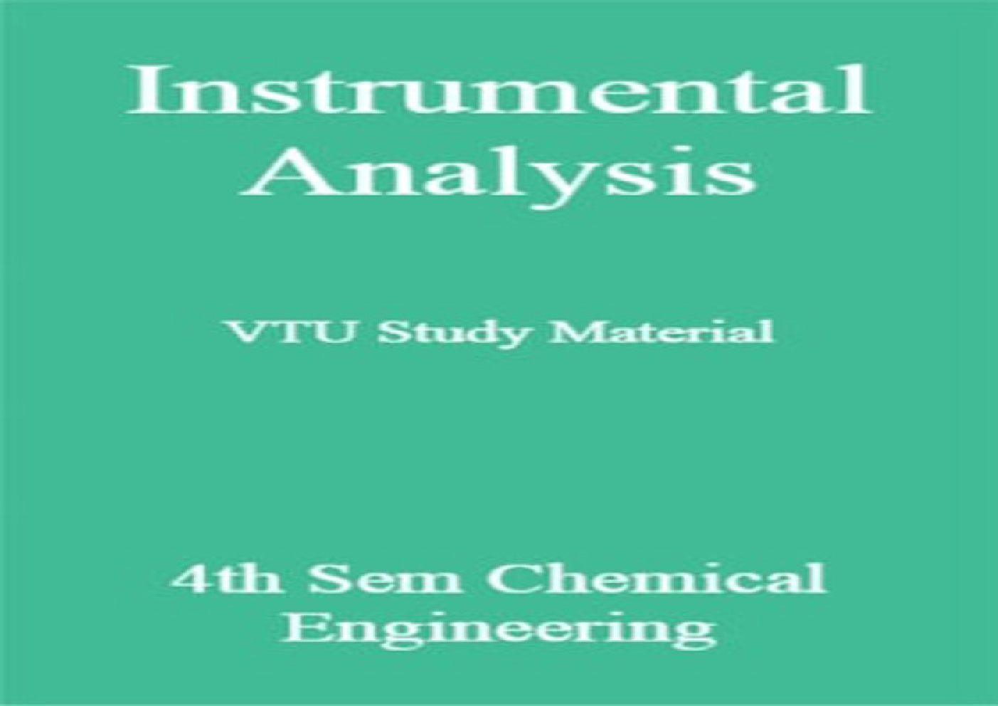 Instrumental Analysis VTU Study Material 4th Sem Chemical Engineering - Page 1