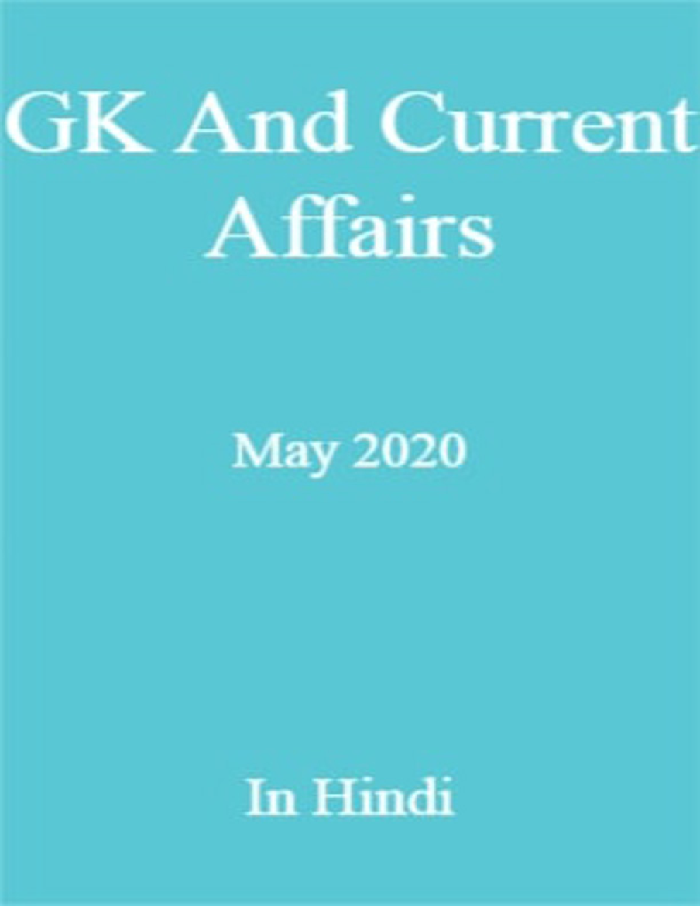 GK And Current Affairs May 2020 In Hindi  - Page 1