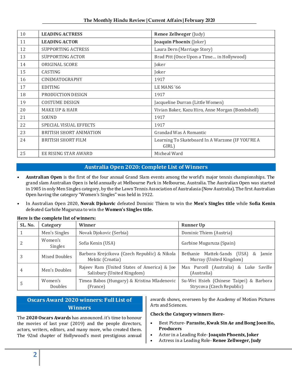 GK And Current Affairs February 2020 In English - Page 3