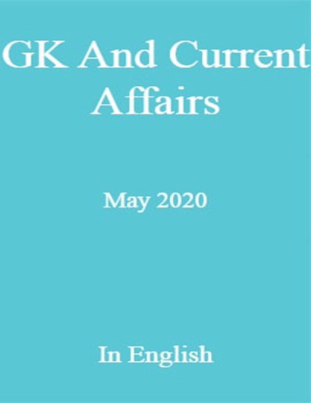 GK And Current Affairs May 2020 In English - Page 1