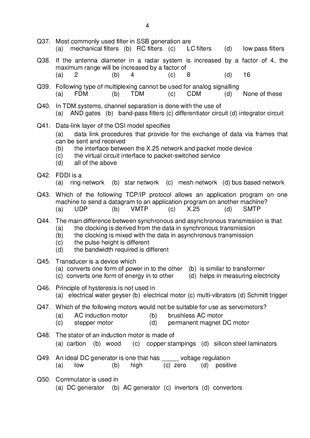 AFCAT-EKT Electrical & Electronics 1 Model Question Paper With Answer Key - Page 5