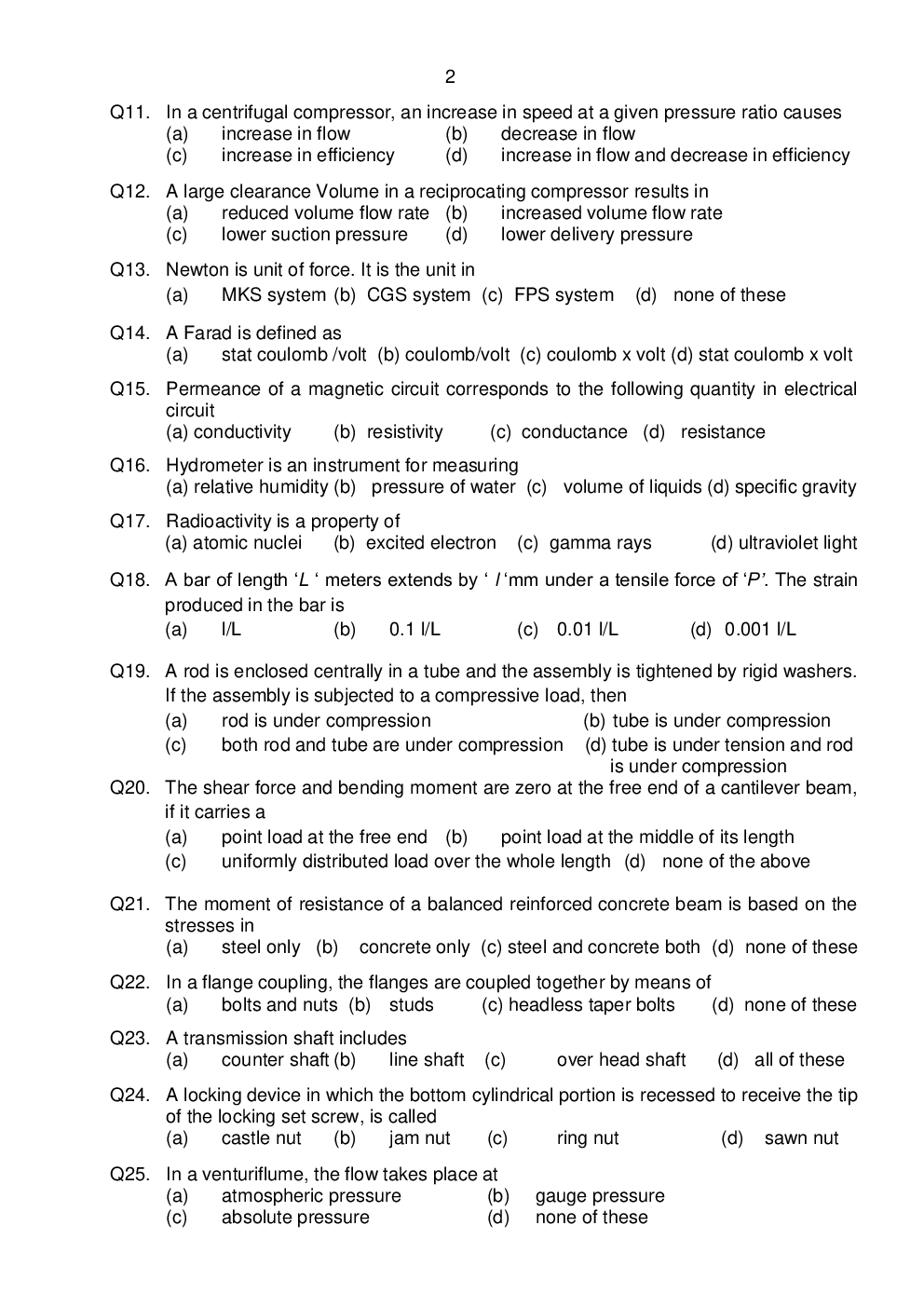 AFCAT-EKT Mechanical 2 Model Question Paper With Answer Key - Page 3