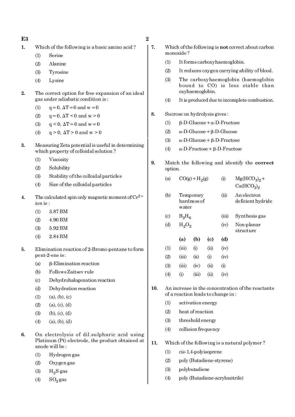 NEET 2020 Previous Year Paper With Answer Key Paper-3 - Page 2