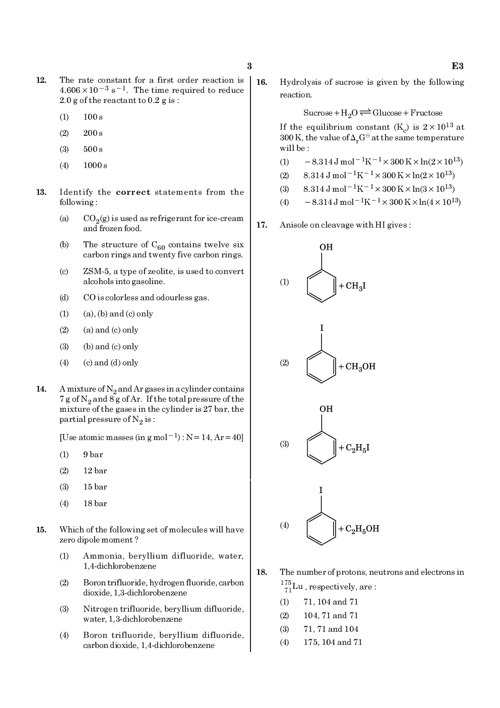 NEET 2020 Previous Year Paper With Answer Key Paper-3 - Page 3