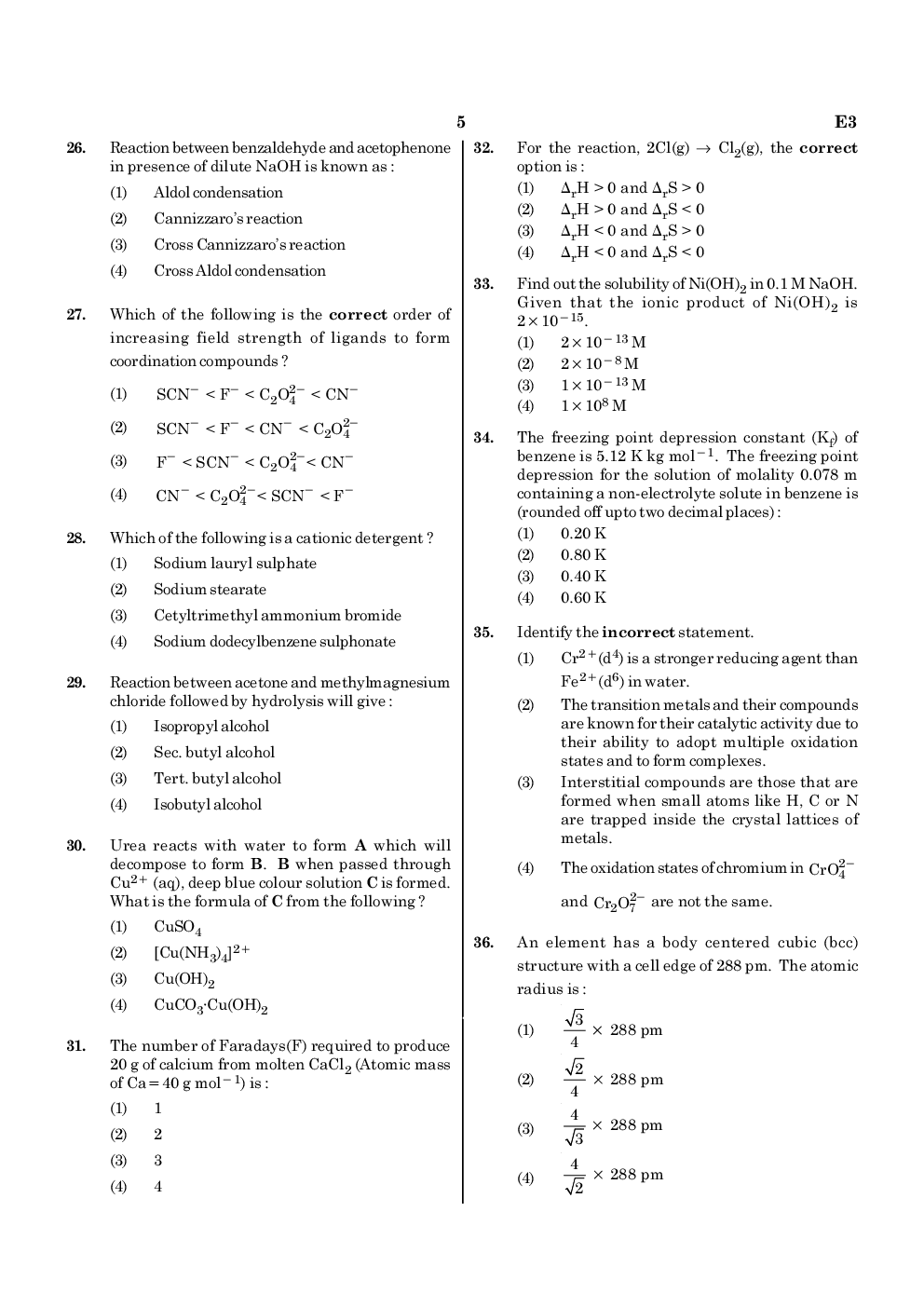 NEET 2020 Previous Year Paper With Answer Key Paper-3 - Page 5