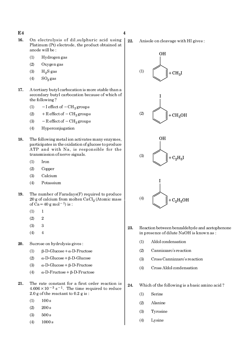 NEET 2020 Previous Year Paper With Answer Key Paper-4 - Page 4