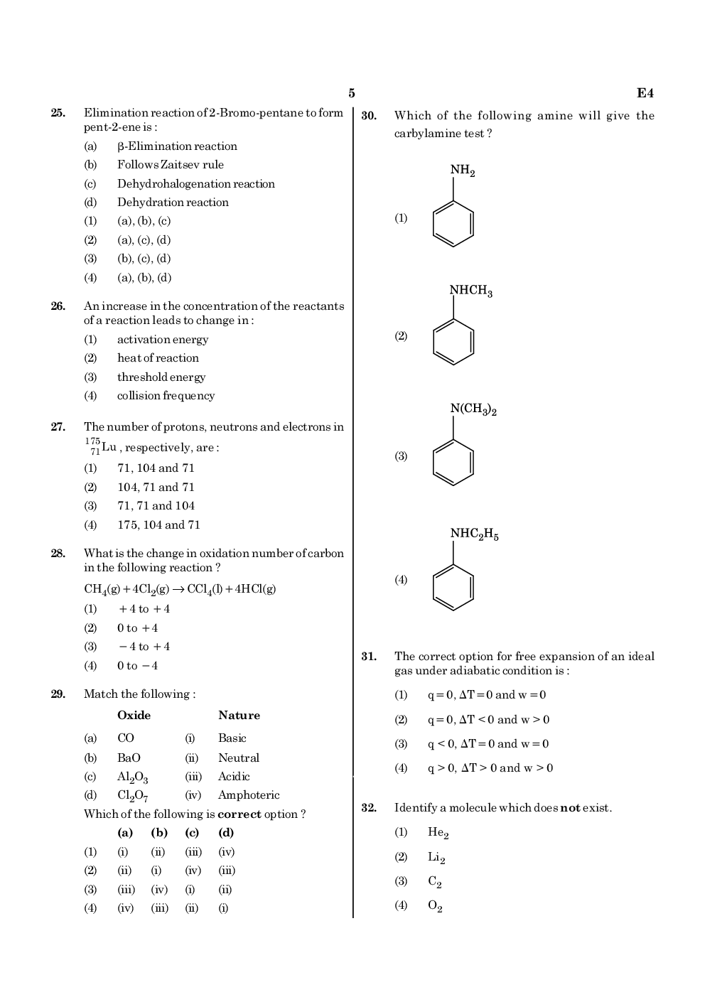 NEET 2020 Previous Year Paper With Answer Key Paper-4 - Page 5