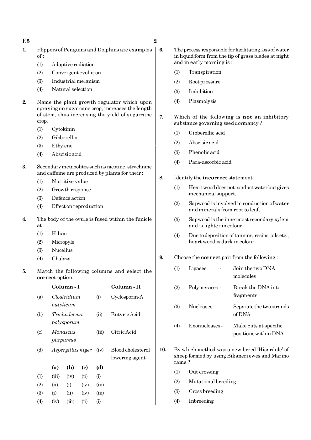 NEET 2020 Previous Year Paper With Answer Key Paper-5 - Page 2