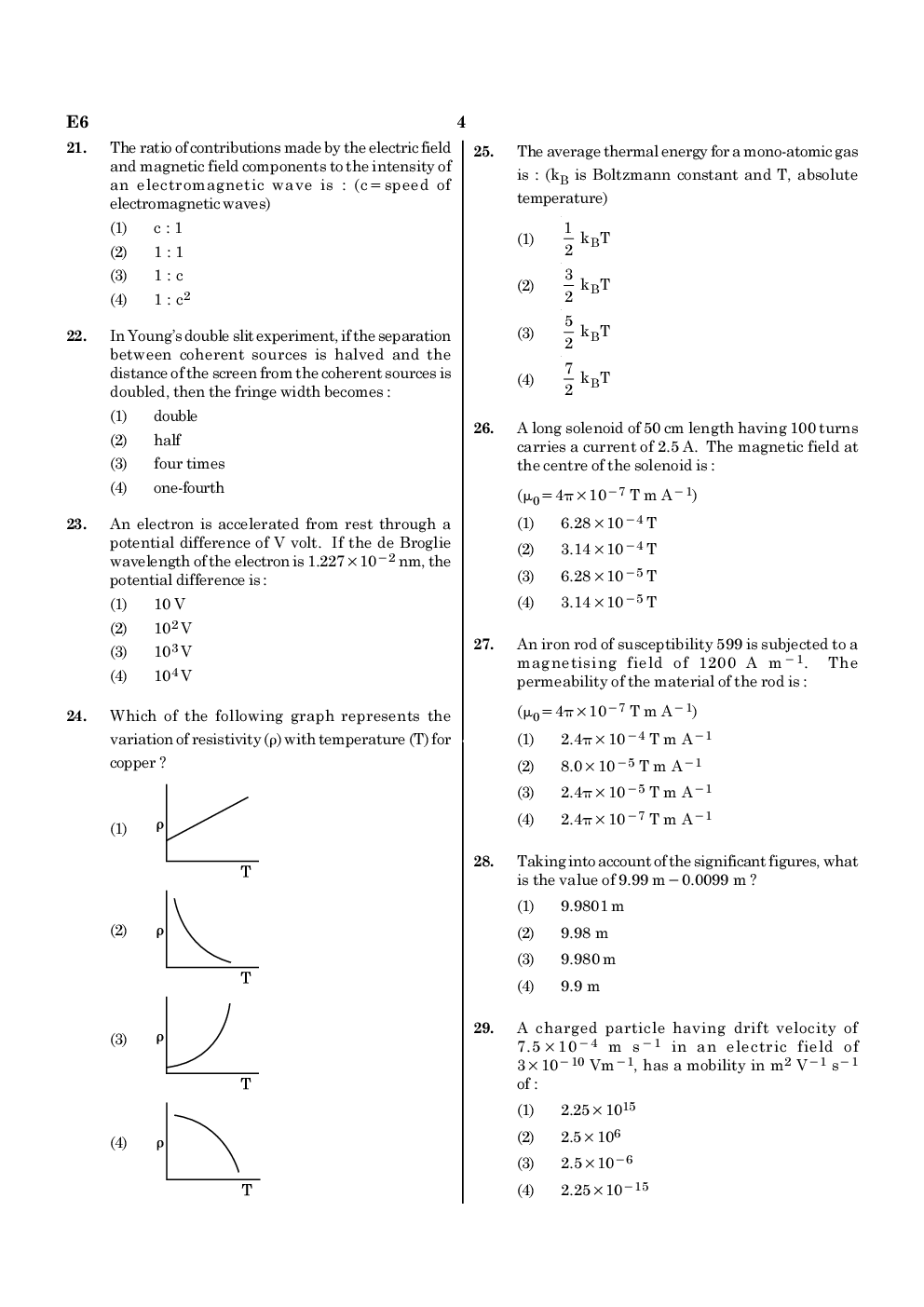 NEET 2020 Previous Year Paper With Answer Key Paper-6 - Page 4