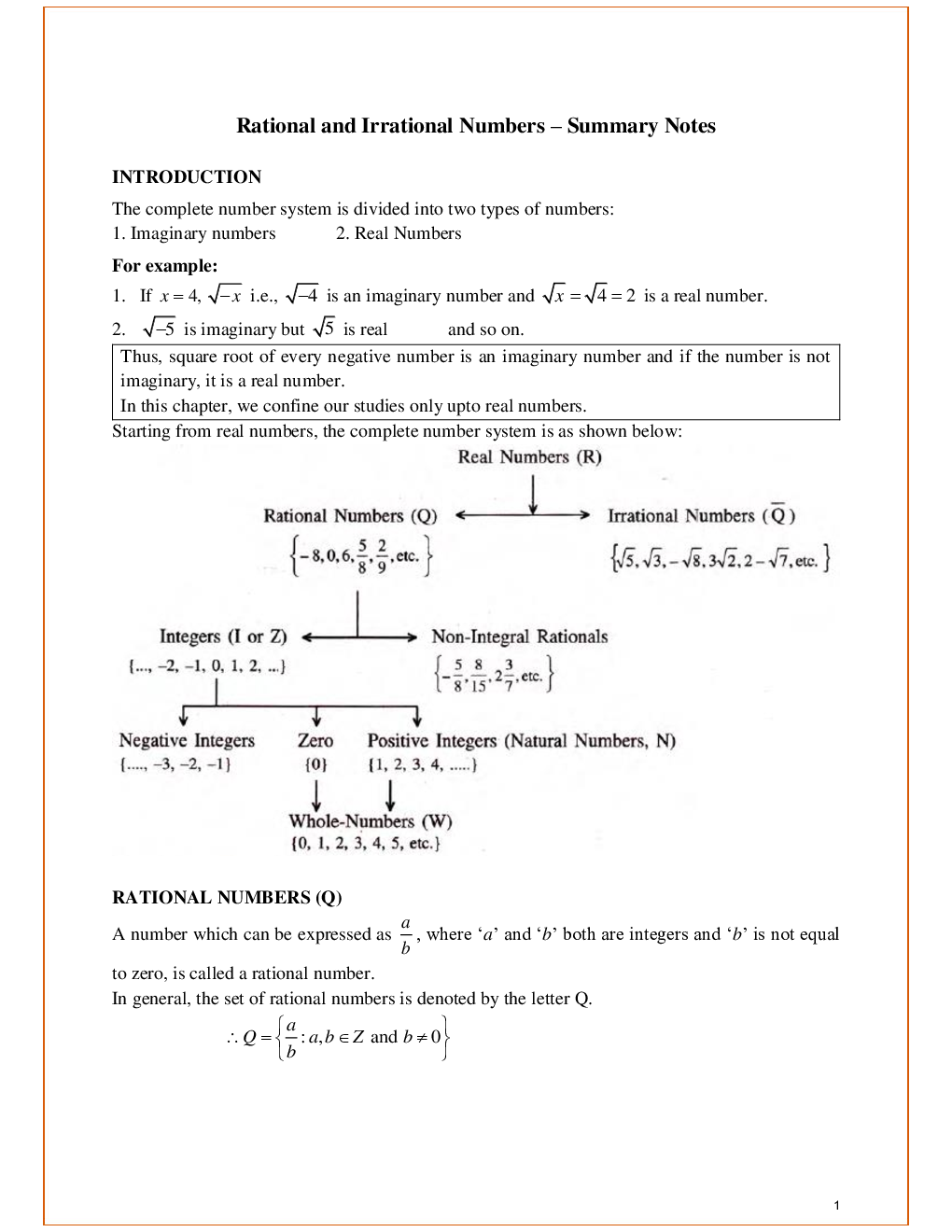 ICSE Revision Notes Class 9 Maths - Page 2