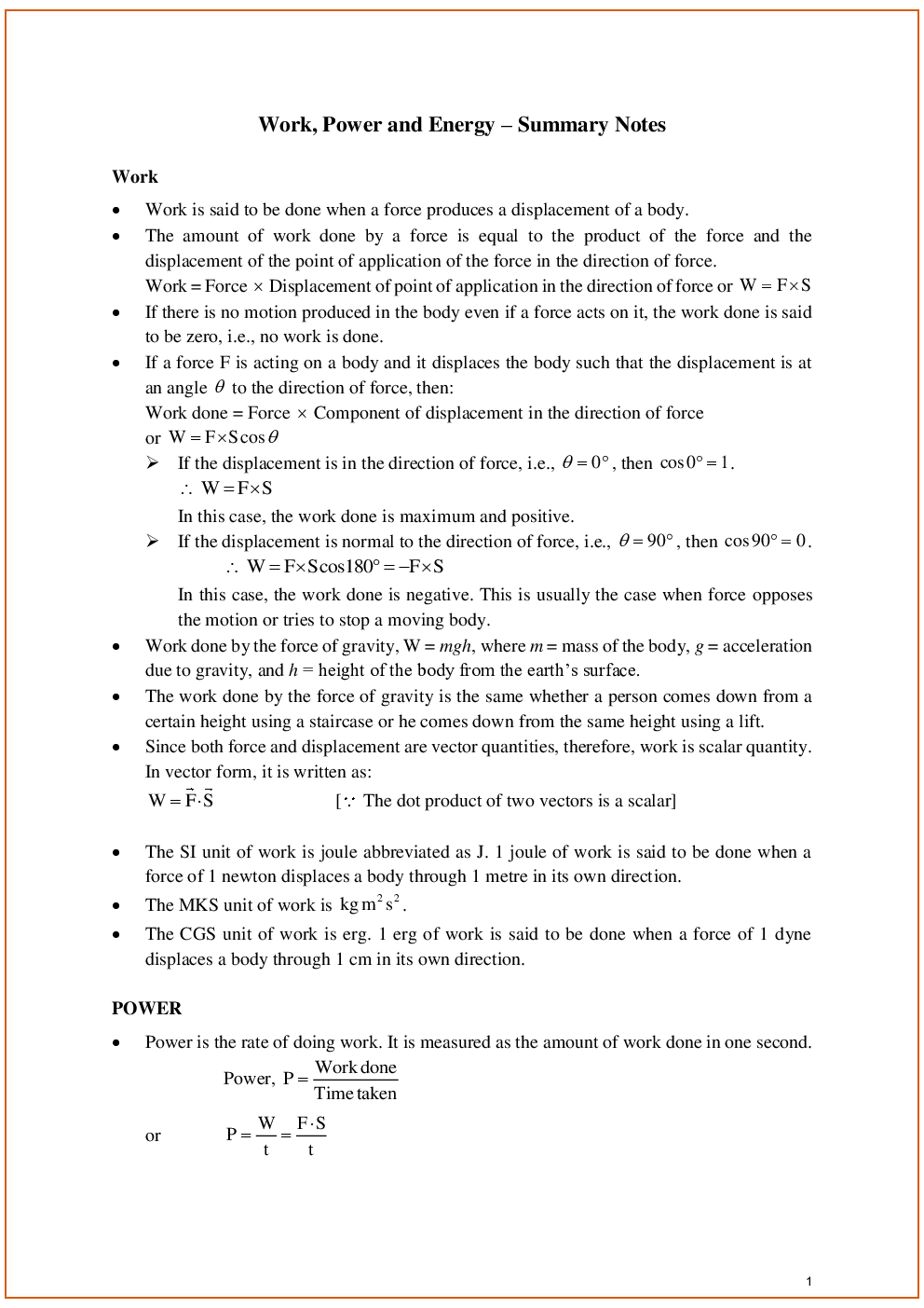 ICSE Revision Notes For Physics Class 10  - Page 5