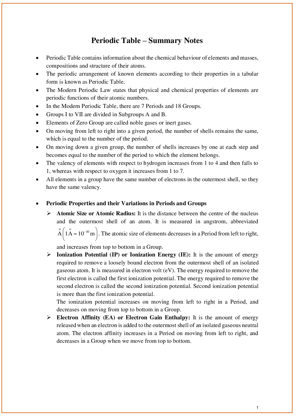 ICSE Revision Notes For Chemistry Class 10  - Page 2