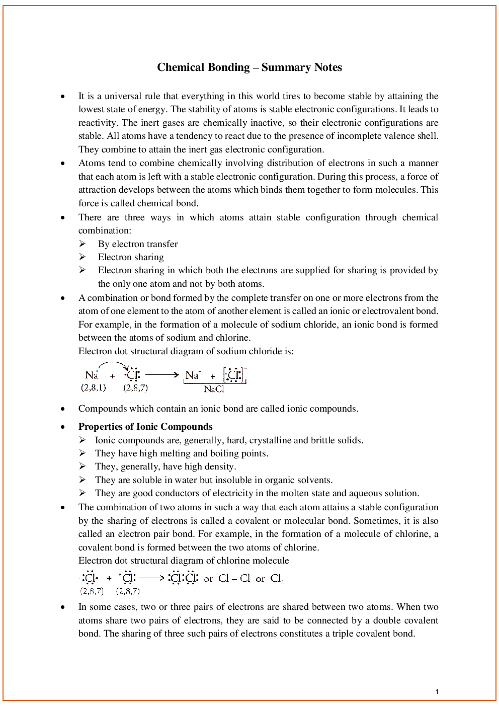 ICSE Revision Notes For Chemistry Class 10  - Page 5