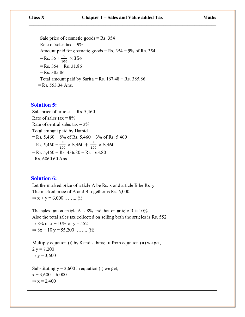 Download ICSE Selina Textbook Solutions For Class 10 Mathematics PDF Online
