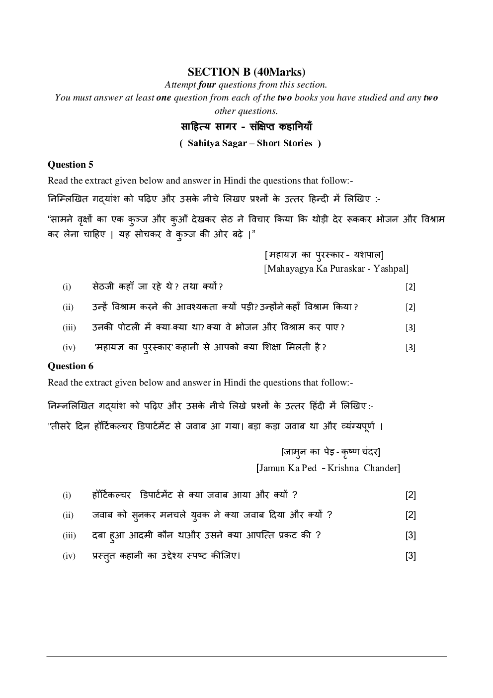 ICSE Sample Paper For Hindi Class 10  - Page 5