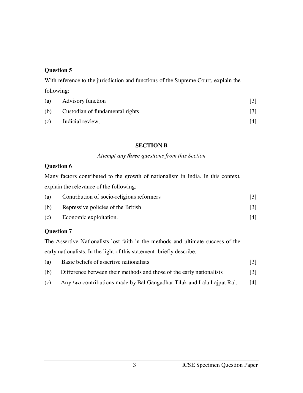 ICSE Sample Paper For History And Civics Class 10  - Page 4