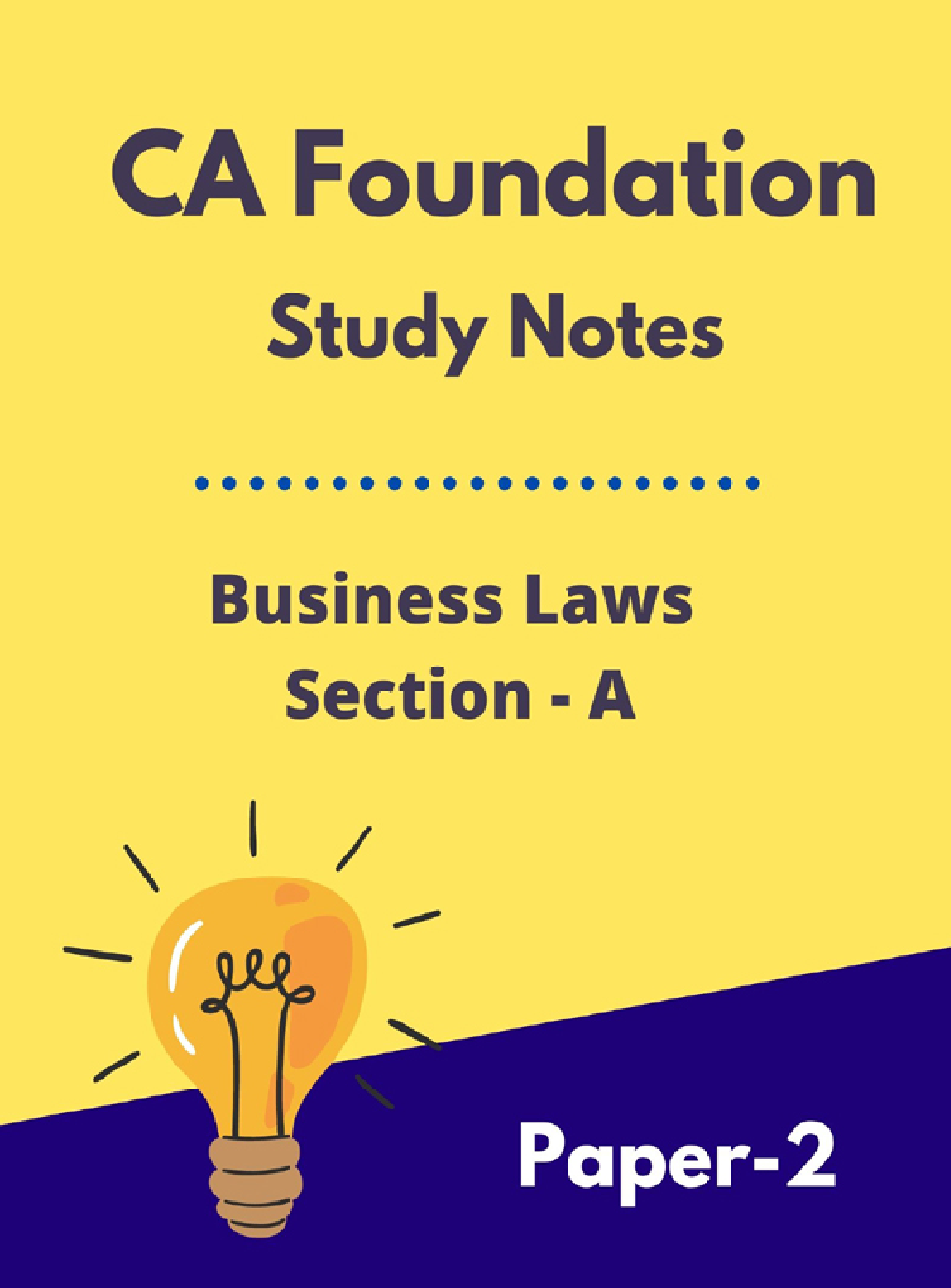 CA Foundation Study Notes Business Laws Section-A Paper-2 - Page 1