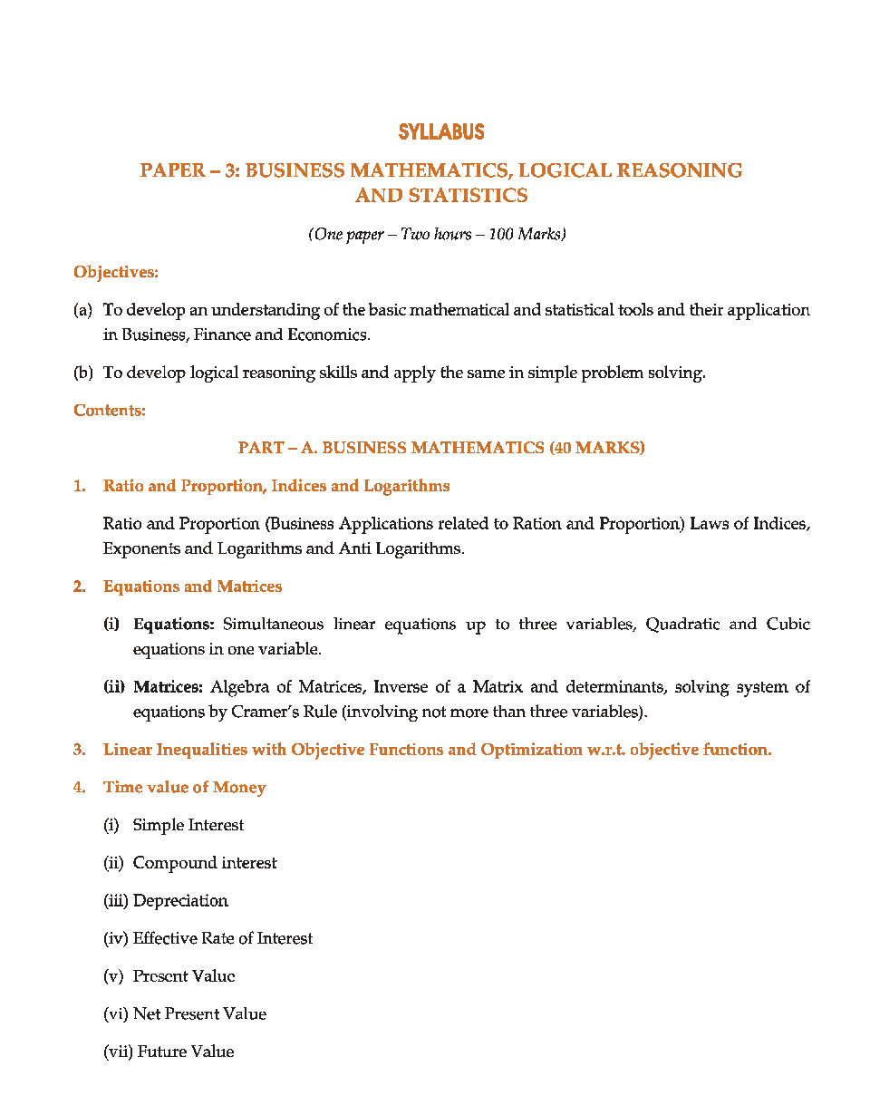 CA Foundation Study Notes Business Mathematics And Logical Reasoning & Statistics Paper-3 - Page 2