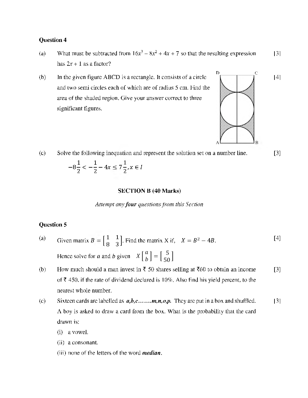 ICSE Model Question Papers For Mathematics Class 10 - Page 4