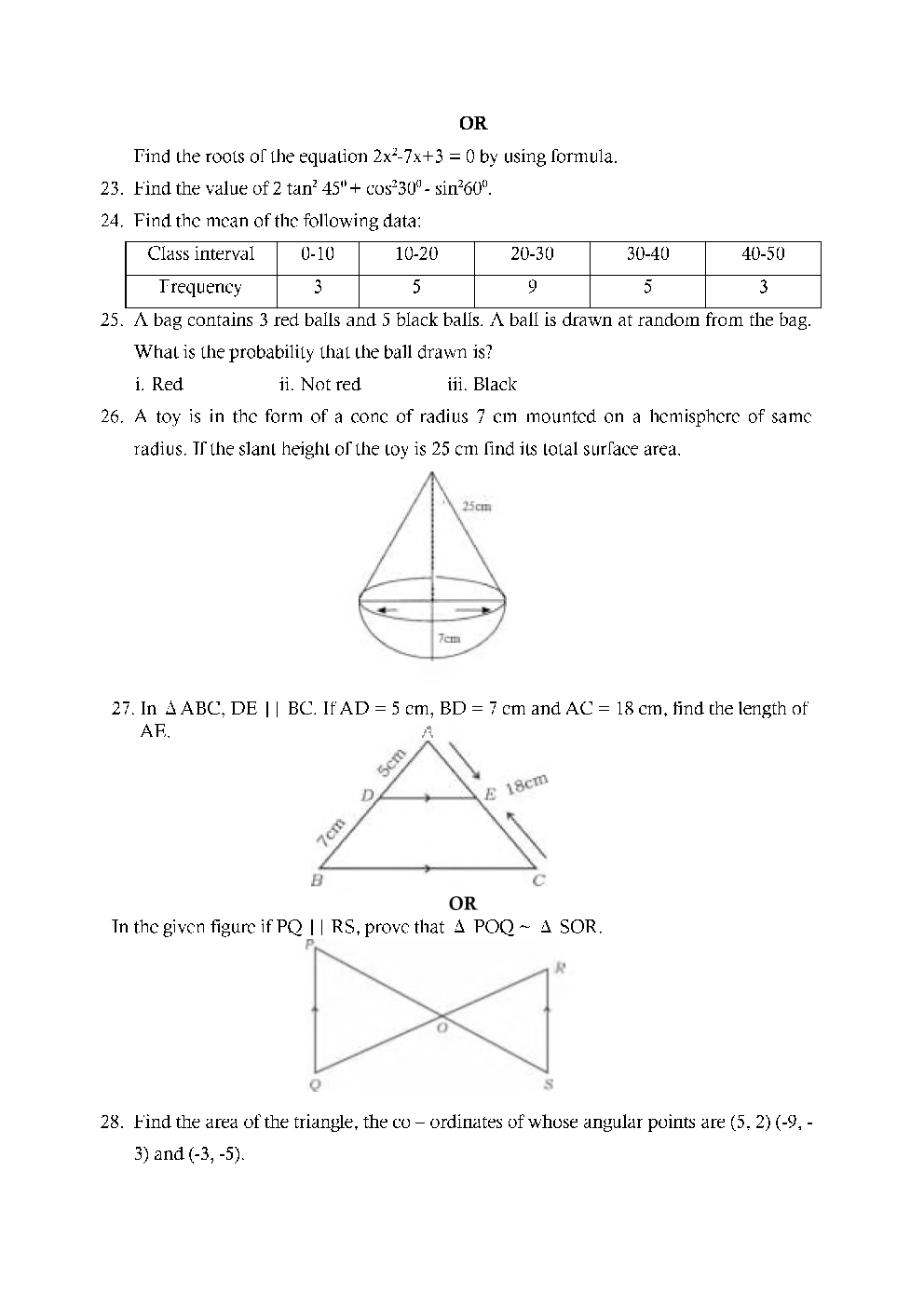 SSLC Model Question Papers For Mathematics Class 10 - Page 4