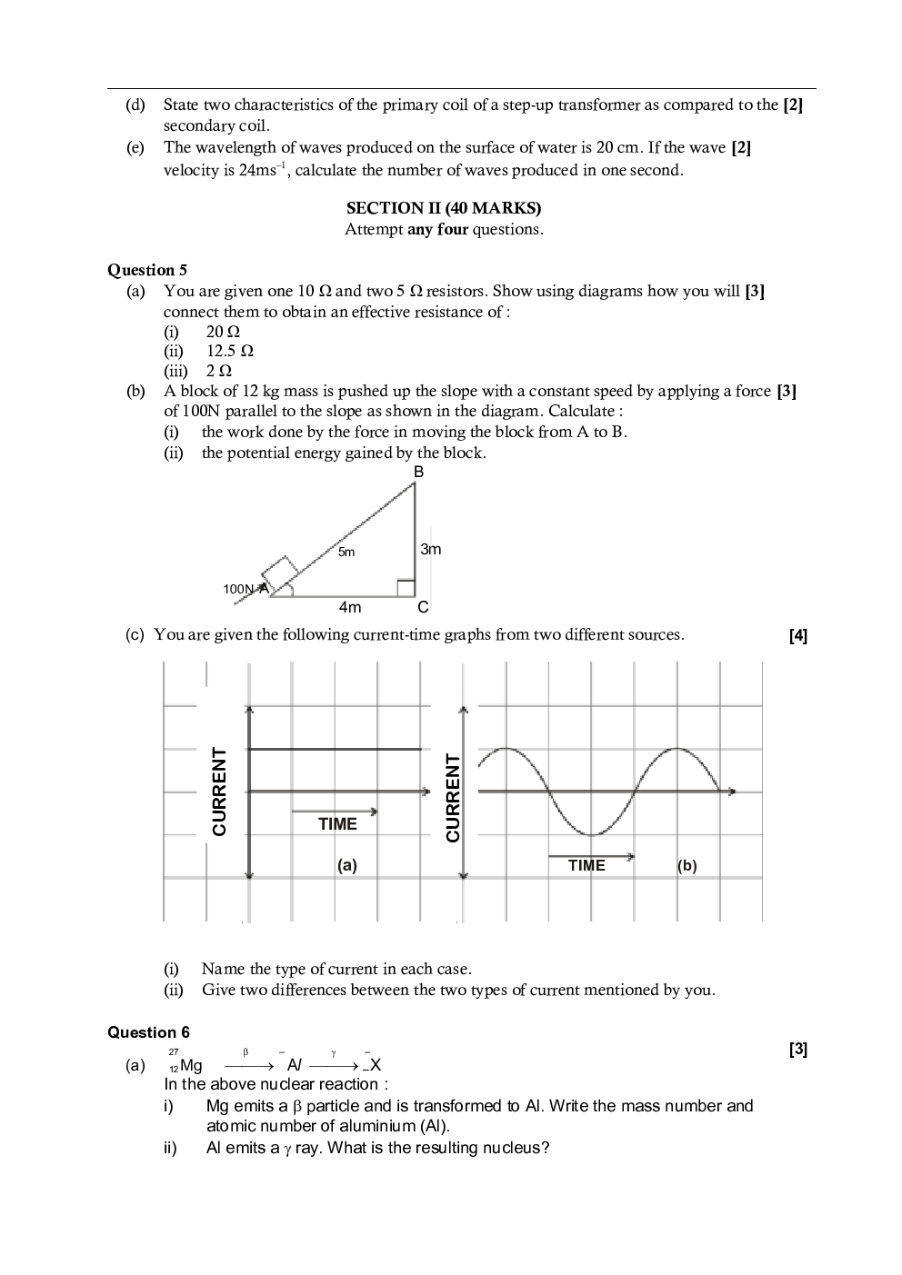 ICSE Model Question Papers For Physics Class 10 - Page 4