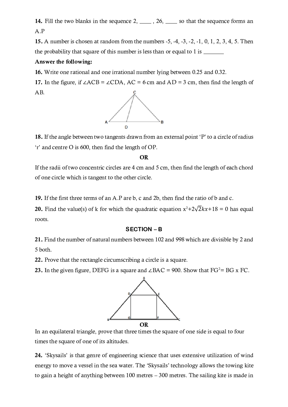 CBSE Model Question Papers For Mathematics Class 10 - Page 4