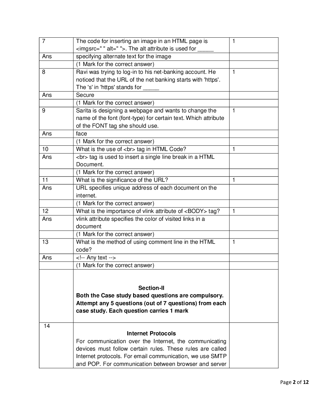 CBSE Sample Question Paper For Computer Applications Class 10 - Page 4